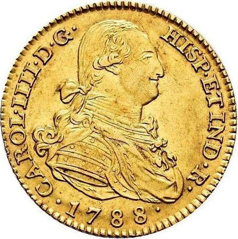 Awers monety - 2 escudo 1788 M MF - cena złotej monety - Hiszpania, Karol IV
