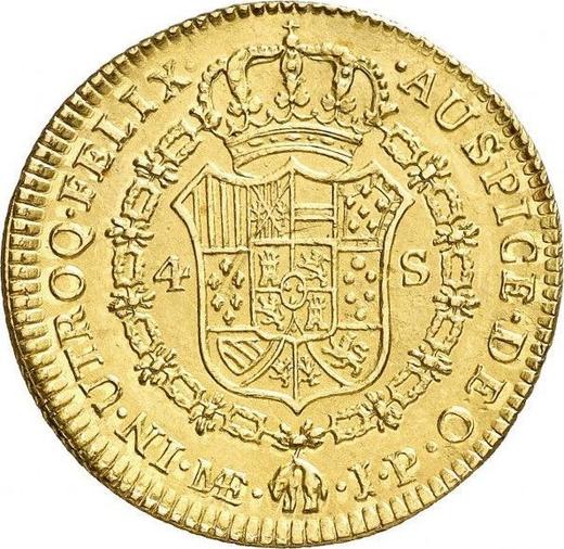 Revers 4 Escudos 1808 JP - Goldmünze Wert - Peru, Karl IV