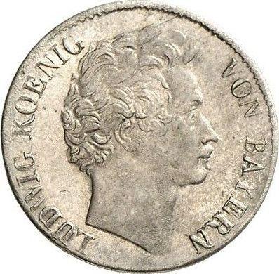 Awers monety - 3 krajcary 1828 - cena srebrnej monety - Bawaria, Ludwik I