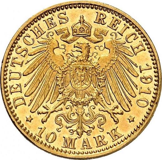 Reverso 10 marcos 1910 D "Bavaria" - valor de la moneda de oro - Alemania, Imperio alemán
