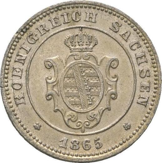 Awers monety - Neugroschen 1865 B - cena srebrnej monety - Saksonia-Albertyna, Jan