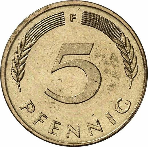Anverso 5 Pfennige 1988 F - valor de la moneda  - Alemania, RFA