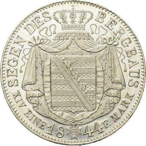 Reverso Tálero 1844 G "Minero" - valor de la moneda de plata - Sajonia, Federico Augusto II