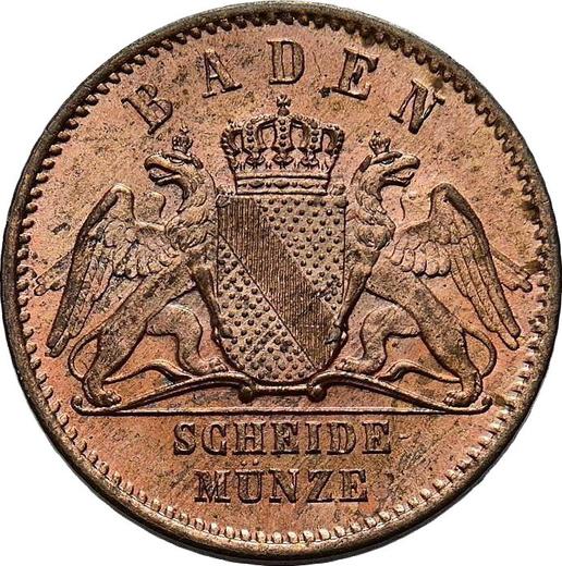 Аверс монеты - 1/2 крейцера 1864 года - цена  монеты - Баден, Фридрих I