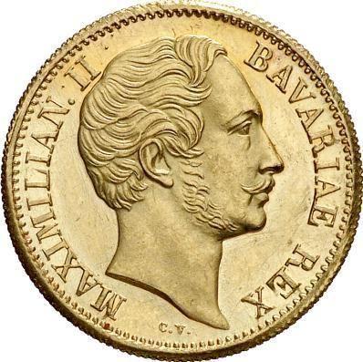 Awers monety - Dukat MDCCCLII (1852) - cena złotej monety - Bawaria, Maksymilian II