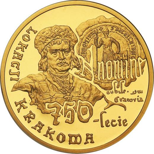 Reverse 200 Zlotych 2007 MW RK "750th Anniversary of the granting municipal rights to Krakow" - Gold Coin Value - Poland, III Republic after denomination