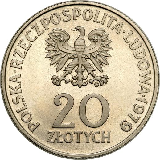 Аверс монеты - Пробные 20 злотых 1979 года MW "Центр здоровья матери" Никель - цена  монеты - Польша, Народная Республика