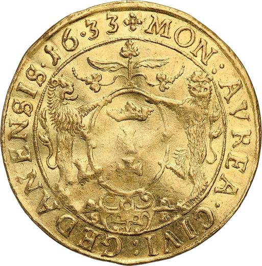 Реверс монеты - Дукат 1633 года SB "Гданьск" - цена золотой монеты - Польша, Владислав IV