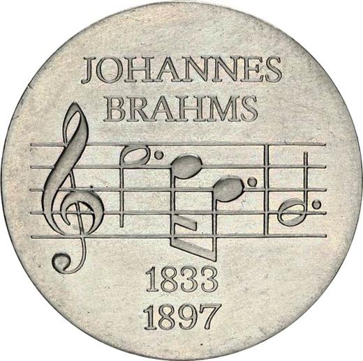 Obverse 5 Mark 1972 "Johannes Brahms" -  Coin Value - Germany, GDR