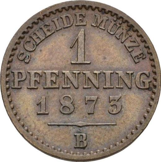 Реверс монеты - 1 пфенниг 1873 года B - цена  монеты - Пруссия, Вильгельм I