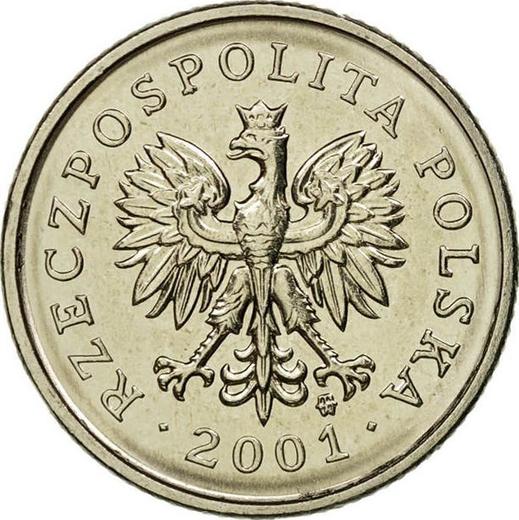 Anverso 20 groszy 2001 MW - valor de la moneda  - Polonia, República moderna
