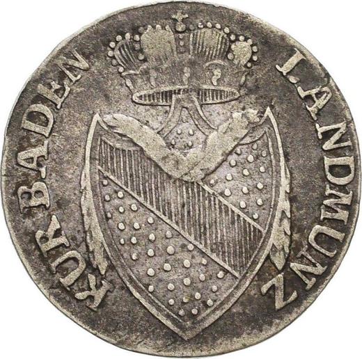 Awers monety - 3 krajcary 1805 - cena srebrnej monety - Badenia, Karol Fryderyk