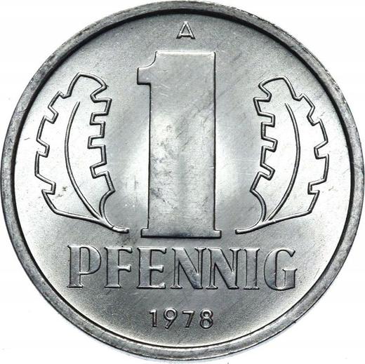 Аверс монеты - 1 пфенниг 1978 года A - цена  монеты - Германия, ГДР