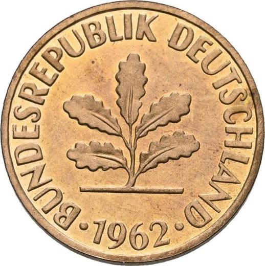 Реверс монеты - 2 пфеннига 1962 года G - цена  монеты - Германия, ФРГ