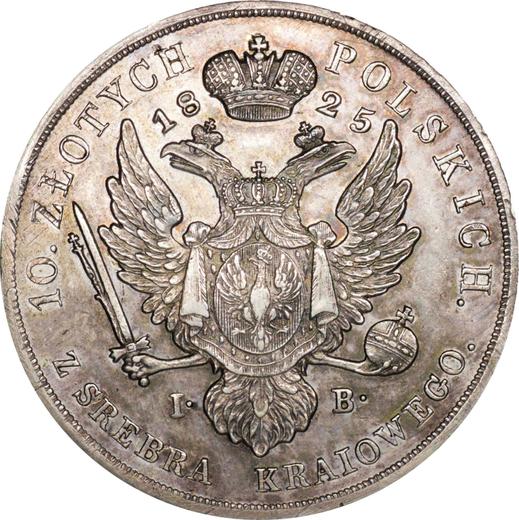 Revers 10 Zlotych 1825 IB - Silbermünze Wert - Polen, Kongresspolen