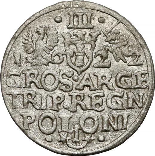 Rewers monety - Trojak 1622 "Mennica krakowska" - cena srebrnej monety - Polska, Zygmunt III