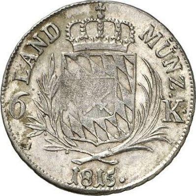 Реверс монеты - 6 крейцеров 1815 года - цена серебряной монеты - Бавария, Максимилиан I