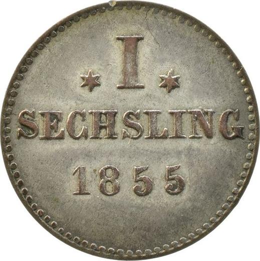 Реверс монеты - Сехслинг (6 пфеннигов) 1855 года - цена  монеты - Гамбург, Вольный город