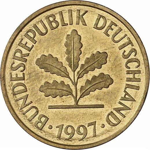 Reverso 5 Pfennige 1997 G - valor de la moneda  - Alemania, RFA