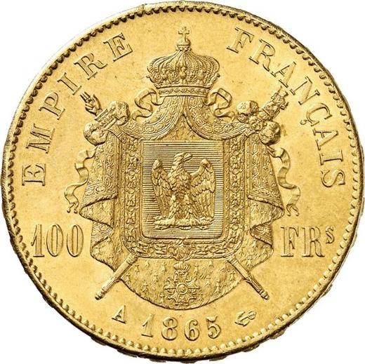 Reverse 100 Francs 1865 A "Type 1862-1870" Paris - France, Napoleon III