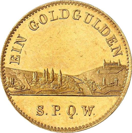 Реверс монеты - 1 гульден без года (1864) "Новогодний" Золото - цена золотой монеты - Бавария, Людвиг II