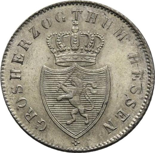 Аверс монеты - 6 крейцеров 1842 года - цена серебряной монеты - Гессен-Дармштадт, Людвиг II