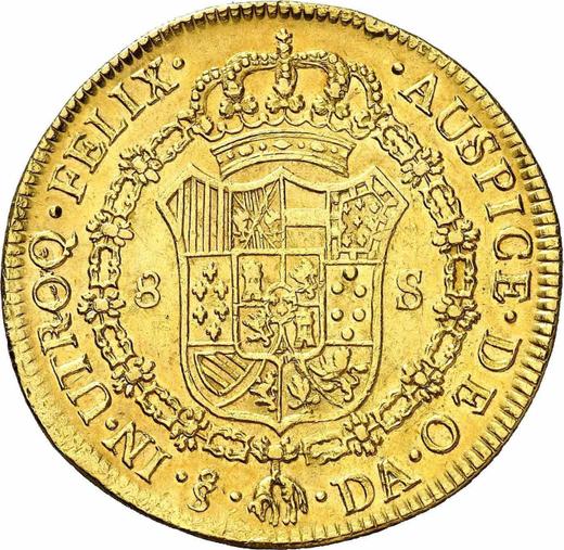 Реверс монеты - 8 эскудо 1778 года So DA - цена золотой монеты - Чили, Карл III