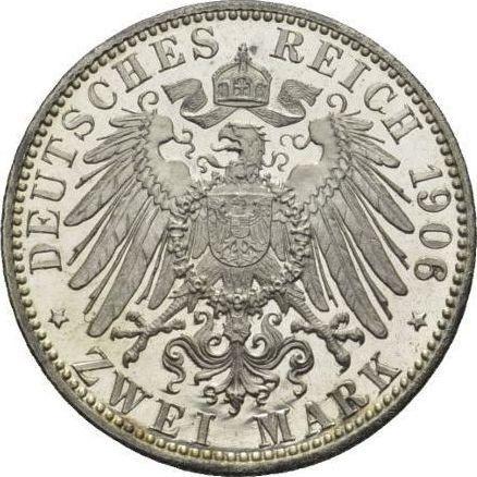Rewers monety - 2 marki 1906 D "Bawaria" - cena srebrnej monety - Niemcy, Cesarstwo Niemieckie