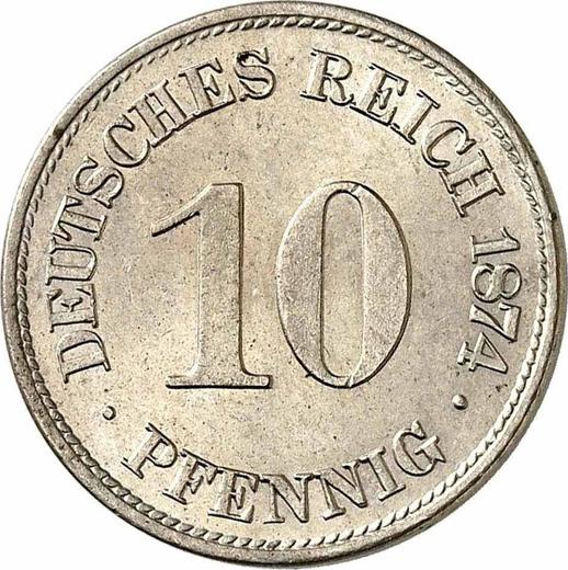 Аверс монеты - 10 пфеннигов 1874 года E "Тип 1873-1889" - цена  монеты - Германия, Германская Империя