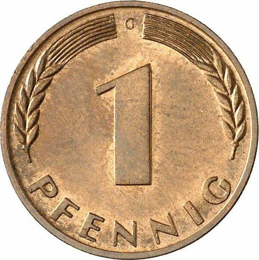 Аверс монеты - 1 пфенниг 1968 года G - цена  монеты - Германия, ФРГ