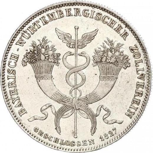 Реверс монеты - Талер 1827 года "Таможенный договор" - цена серебряной монеты - Бавария, Людвиг I