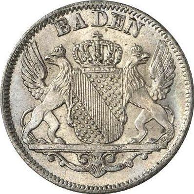 Аверс монеты - 6 крейцеров 1855 года - цена серебряной монеты - Баден, Фридрих I
