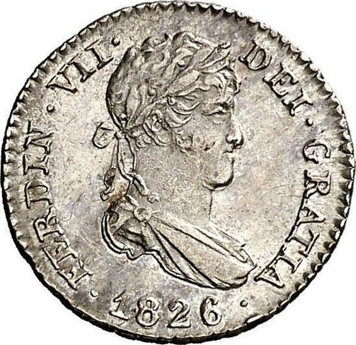 Anverso Medio real 1826 M AJ - valor de la moneda de plata - España, Fernando VII
