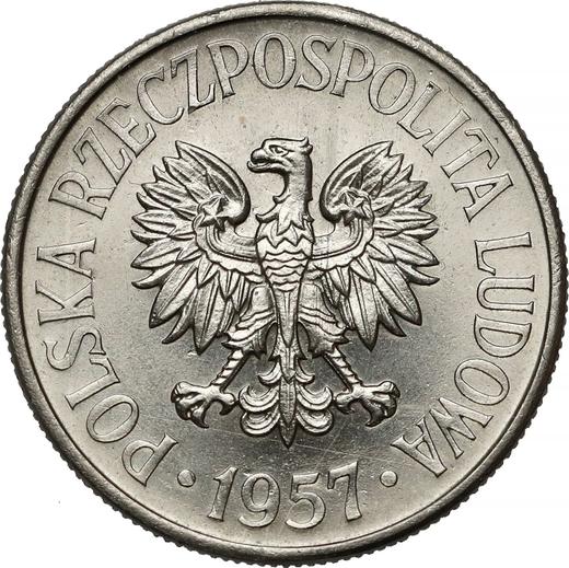 Аверс монеты - Пробные 50 грошей 1957 года Никель - цена  монеты - Польша, Народная Республика