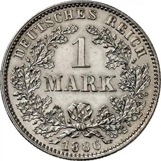 Аверс монеты - 1 марка 1886 года J "Тип 1873-1887" - цена серебряной монеты - Германия, Германская Империя