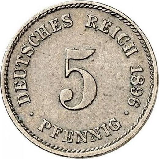 Аверс монеты - 5 пфеннигов 1896 года G "Тип 1890-1915" - цена  монеты - Германия, Германская Империя