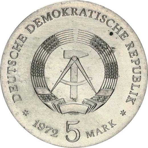 Реверс монеты - 5 марок 1972 года "Брамс" - цена  монеты - Германия, ГДР