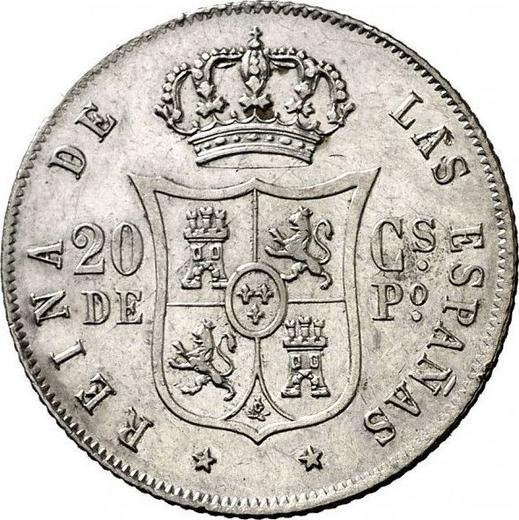 Rewers monety - 20 centavos 1867 - cena srebrnej monety - Filipiny, Izabela II