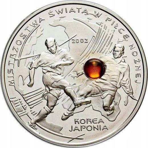 Revers 10 Zlotych 2002 MW RK "FIFA - Korea - Japan" Bernstein - Silbermünze Wert - Polen, III Republik Polen nach Stückelung