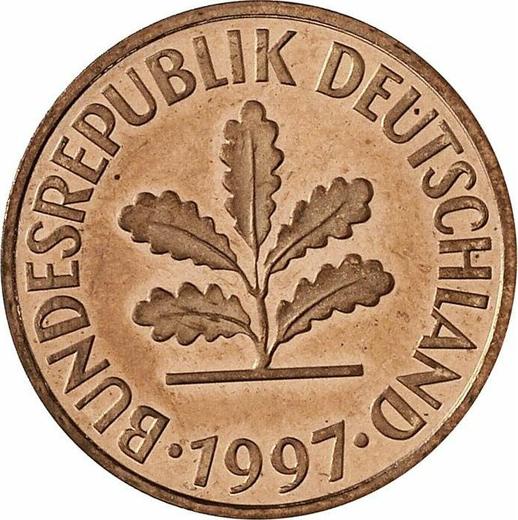 Reverso 2 Pfennige 1997 F - valor de la moneda  - Alemania, RFA