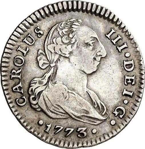 Аверс монеты - 1 реал 1773 года S CF - цена серебряной монеты - Испания, Карл III