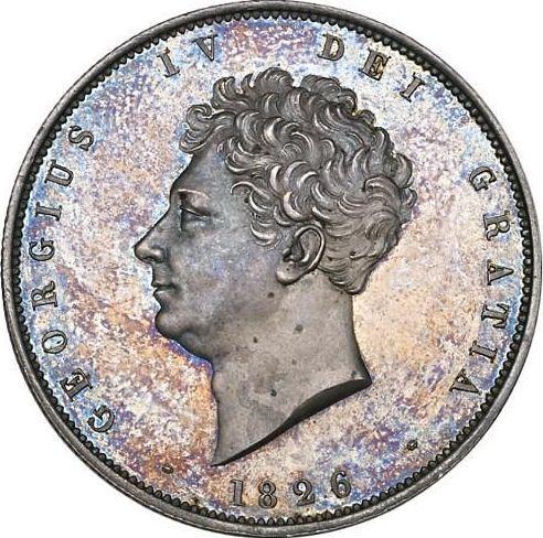 Аверс монеты - 1/2 кроны (Полукрона) 1826 года - цена серебряной монеты - Великобритания, Георг IV