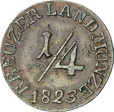 Reverso 1/4 Kreuzer 1823 - valor de la moneda  - Sajonia-Meiningen, Bernardo II