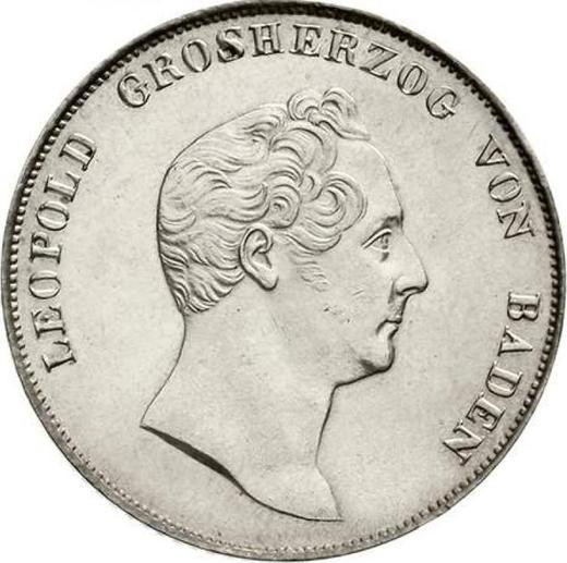 Awers monety - 1 gulden 1838 - cena srebrnej monety - Badenia, Leopold