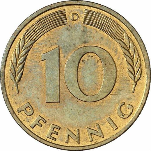 Anverso 10 Pfennige 1991 D - valor de la moneda  - Alemania, RFA