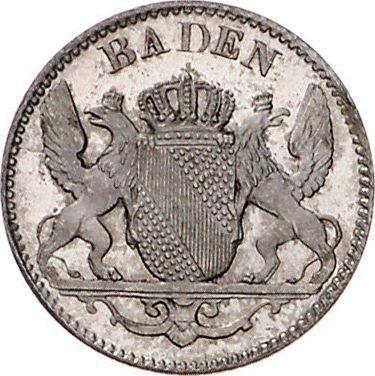 Аверс монеты - 3 крейцера 1853 года - цена серебряной монеты - Баден, Фридрих I