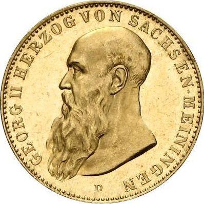 Аверс монеты - 20 марок 1914 года D "Саксен-Мейнинген" - цена золотой монеты - Германия, Германская Империя