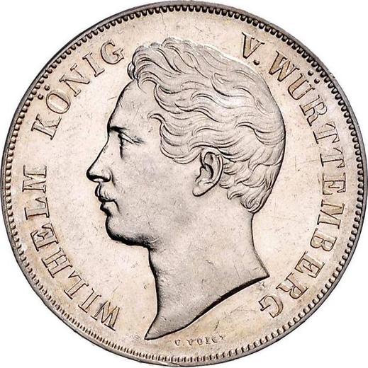 Аверс монеты - 2 гульдена 1847 года - цена серебряной монеты - Вюртемберг, Вильгельм I