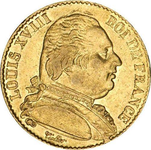 Аверс монеты - 20 франков 1814 года Q "Тип 1814-1815" Перпиньян - цена золотой монеты - Франция, Людовик XVIII