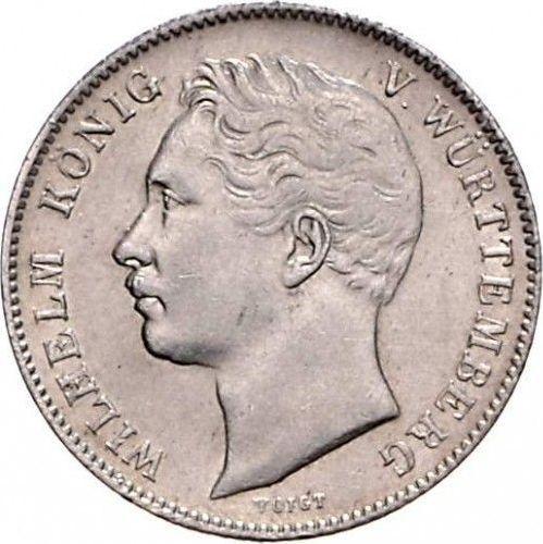 Аверс монеты - 1/2 гульдена 1854 года - цена серебряной монеты - Вюртемберг, Вильгельм I